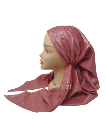 SG CS-01MP Medium Pink/Silver Metallic Cotton Adjustable Pre-Tied Bandanna myselflingerie.com